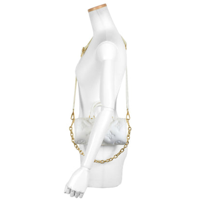 Louis Vuitton Papillon Bb Bubble Gram Shoulder Bag 3Way Calfskin M59827 White Rfid Handbag