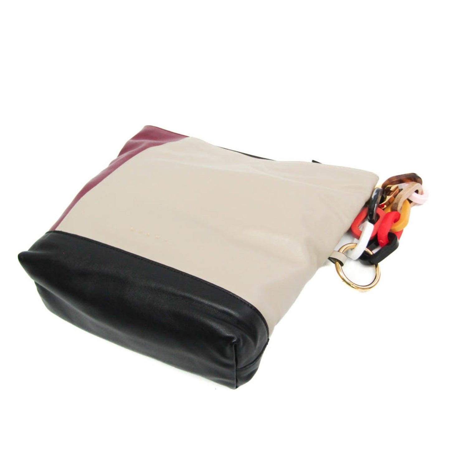 Marni Phmp0031Y0 P4092 Women'S Leather Clutch Bag Beige