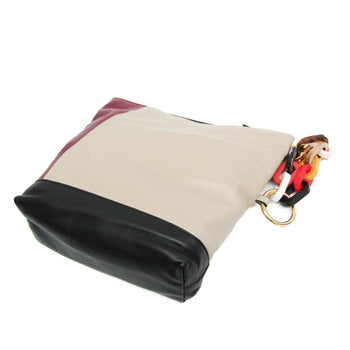 Marni Phmp0031Y0 P4092 Women'S Leather Clutch Bag Beige