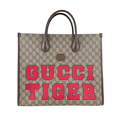 Gucci Handbag Shoulder Bag Tiger Gg Medium Supreme Canvas Brown Red