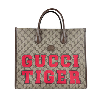 Gucci Handbag Shoulder Bag Tiger Gg Medium Supreme Canvas Brown Red