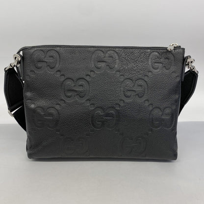 Gucci Gg Embossed Shoulder Bag 696009 Leather Black