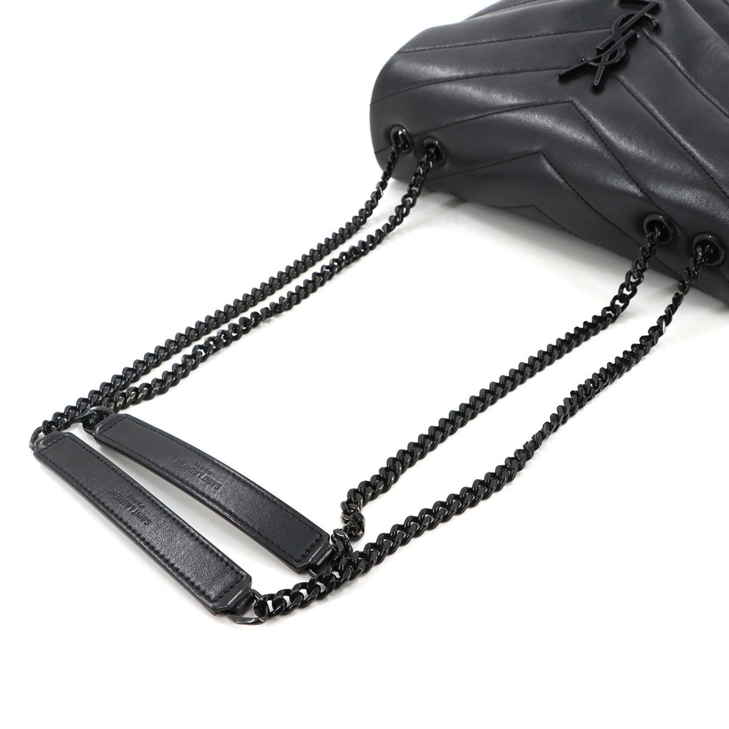 Saint Laurent Loulou Small Chain Shoulder Bag In Black Leather