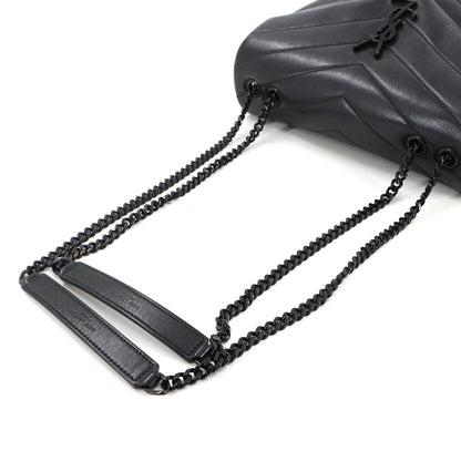 Saint Laurent Loulou Small Chain Shoulder Bag In Black Leather