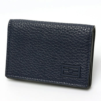 Fendi Card Case Business Holder 7M0222 Selleria Leather Navy Gray E-158610