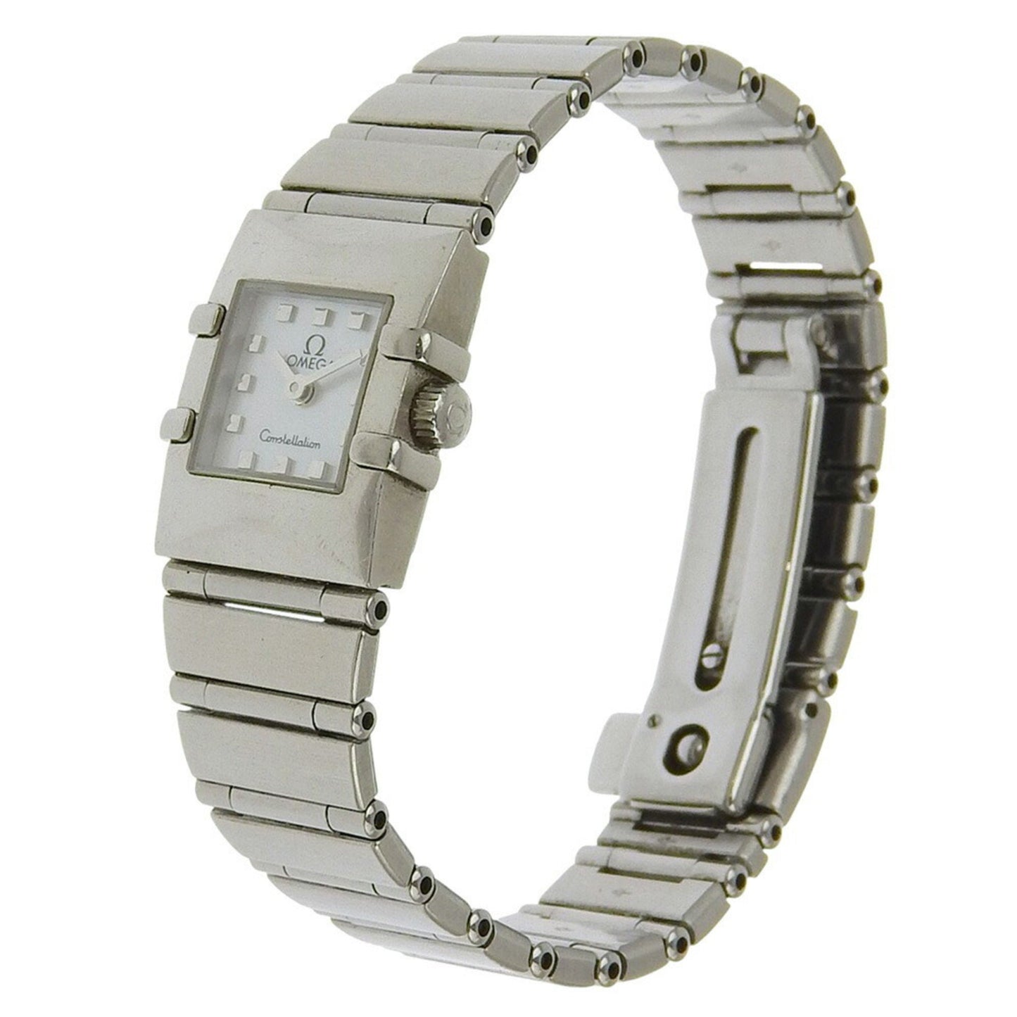 Omega Constellation Carree Watch 1531.71 Stainless Steel 1998 Quartz Analog Display White Shell Dial