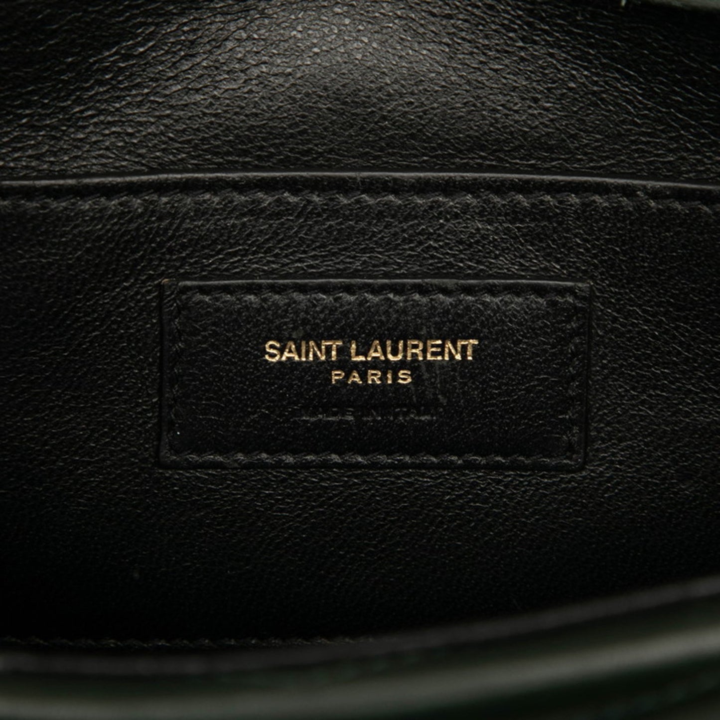 Saint Laurent Logo Chain Shoulder Bag In Green