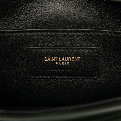 Saint Laurent Logo Chain Shoulder Bag In Green