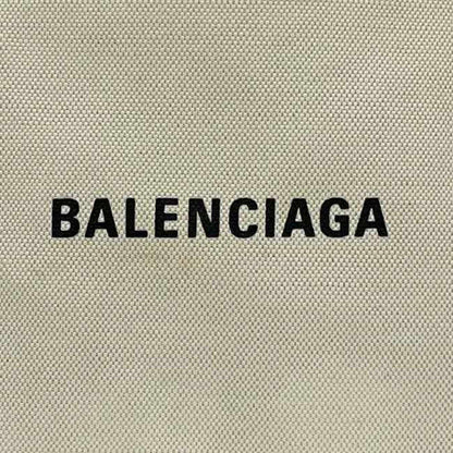 Balenciaga Tote Bag Navy Cabas Ec-23052 Natural White Black 339933 Canvas Leather 1081 U 002123