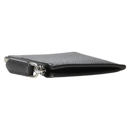 Burberry Logo Fragment Case Card Black Leather