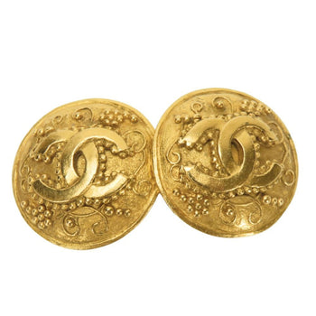 Chanel Earrings Coco Mark Metal Gold Plated 96A