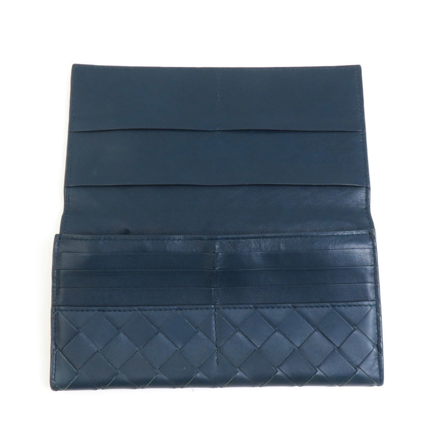 Bottega Veneta Long Wallet In Intrecciato Leather Blue-Green For Men And Women