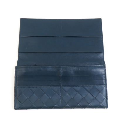 Bottega Veneta Long Wallet In Intrecciato Leather Blue-Green For Men And Women