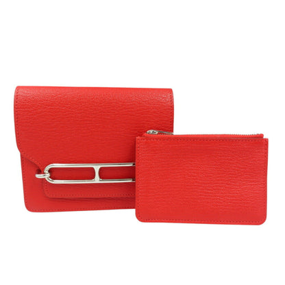 Hermes Lauris Luli Chevre Rouge Coeur Z Engraved Coin Case 1259Hermes