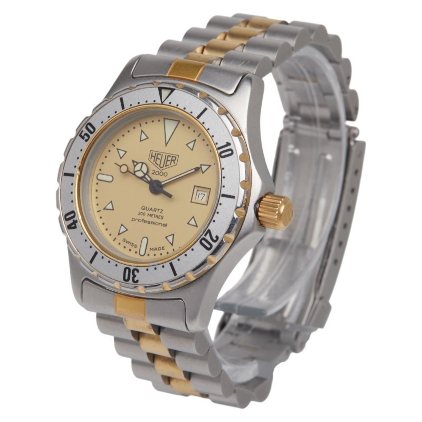 Omega 2000 Series Watch 974.015 Quartz Gold Dial Stainless Steel Plated