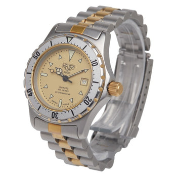 Omega 2000 Series Watch 974.015 Quartz Gold Dial Stainless Steel Plated