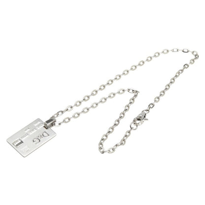 Dolce & Gabbana Logo Dog Tag Plate Necklace In Silver Metal