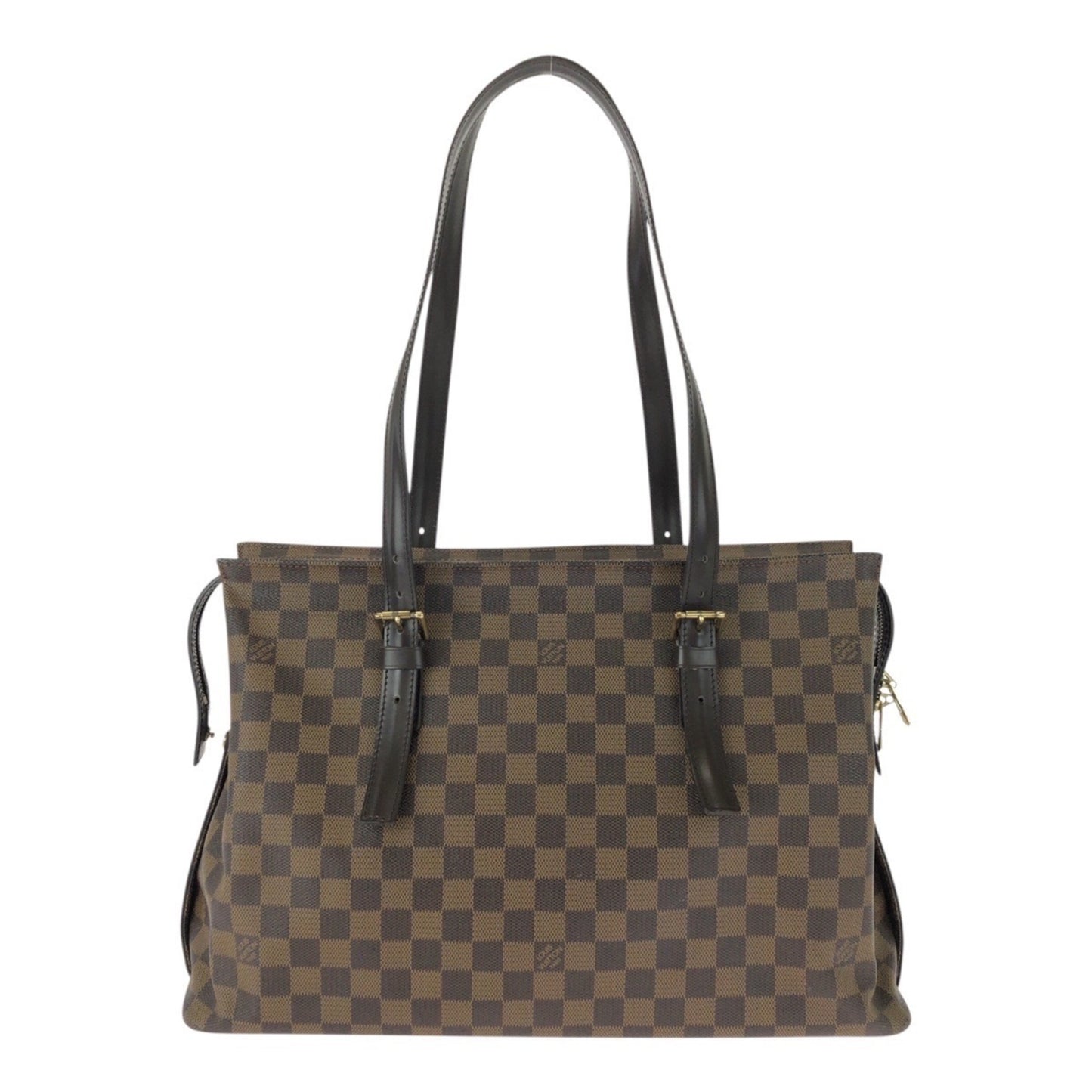 Louis Vuitton Damier Ebene Chelsea Tote Bag In Brown With Gold Hardware