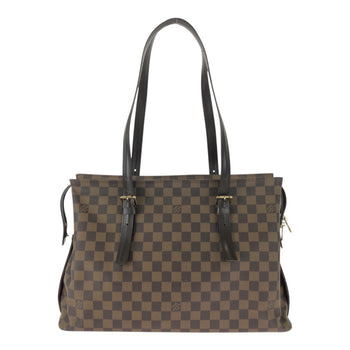 Louis Vuitton Damier Ebene Chelsea Tote Bag In Brown With Gold Hardware