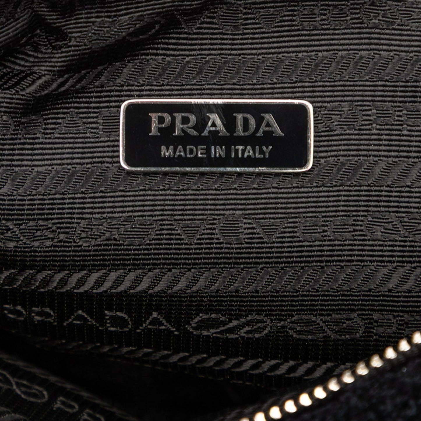 Prada Terry Triangle Shoulder Bag 1Bh190 Black Fabric