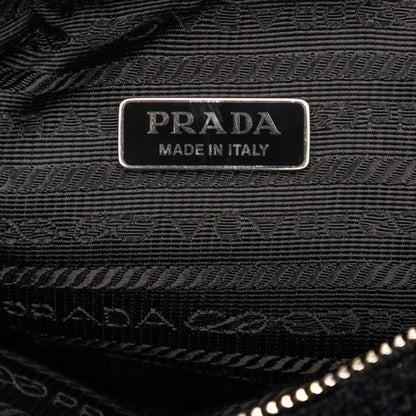 Prada Terry Triangle Shoulder Bag 1Bh190 Black Fabric