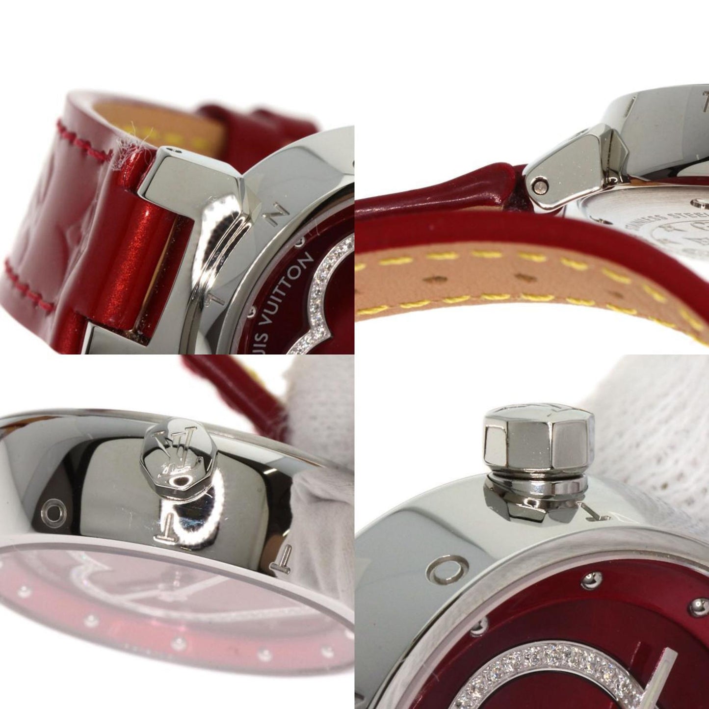 Louis Vuitton Q121Z Tambour Heart Watch Stainless Steel Leather