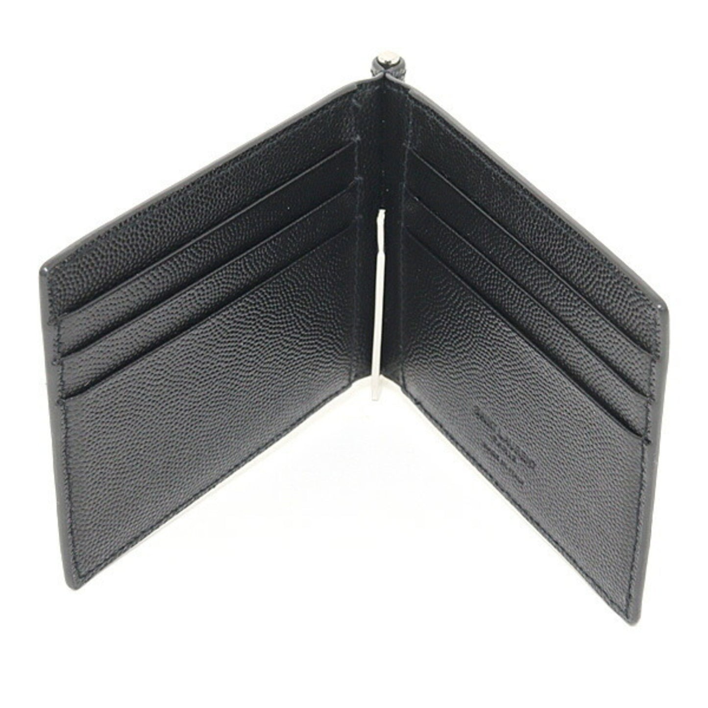Saint Laurent Paris Bill Clip Wallet In Grained Leather
