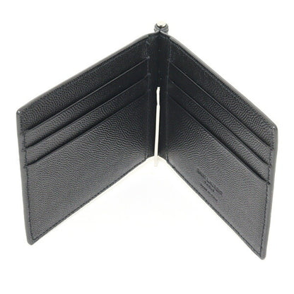 Saint Laurent Paris Bill Clip Wallet In Grained Leather