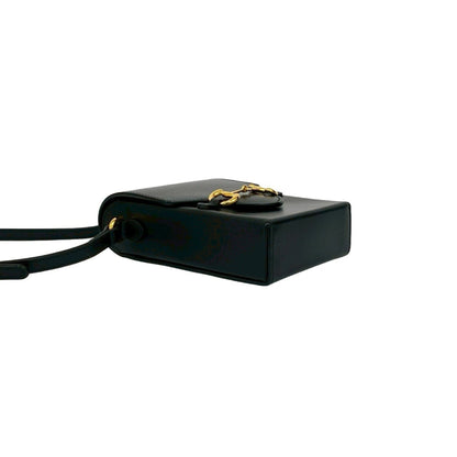 Gucci Horsebit 1955 Calf Leather Mini Shoulder Bag/Pochette/Sacoche In Black 179-7