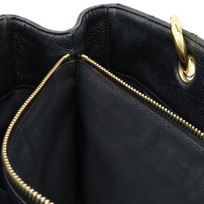 Chanel Chanel Matelasse Coco Mark Chain Tote Bag Shoulder Caviar Skin Leather Black A50995