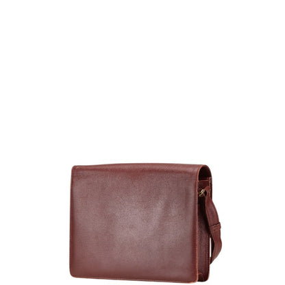 Cartier Must Line Crossbody Shoulder Bag Wine Red Bordeaux Leather