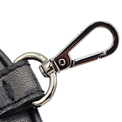 Fendi Zucca Mini Pouch Earphone Case 7As121 Black Canvas Bag Charm Key Holder