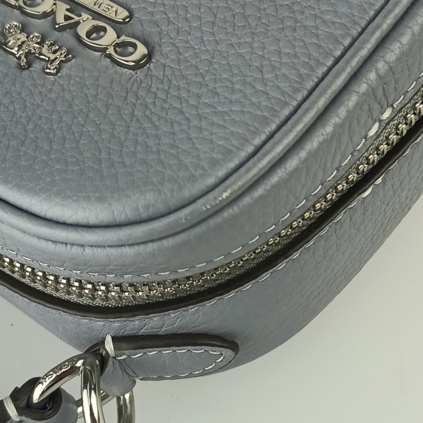 Coach Eva Phone Crossbody Shoulder Bag Cb854 Blue-Gray Leather