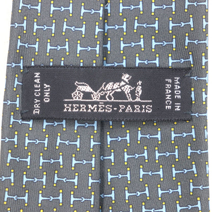 Hermes 6331 Dancing Bit 100% Silk Cravate H All-Over Print Tie