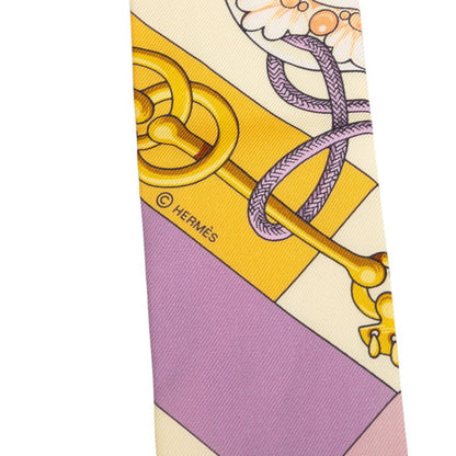 Hermes Herms Twilly Cliquetis Scarf/Muffler In White