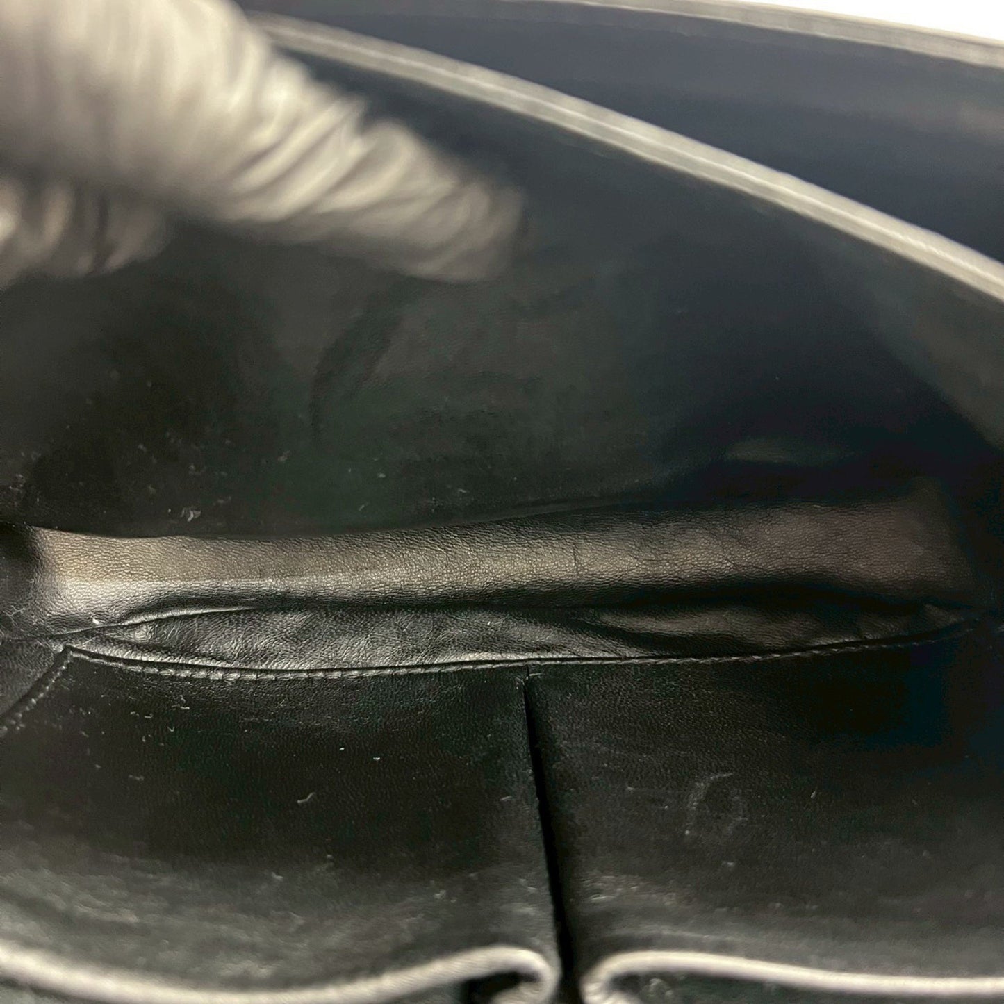 Celine Logo Carriage Calf Leather Shoulder Bag Pochette Black 23612