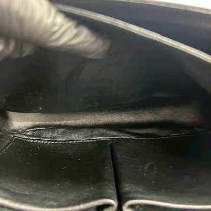 Celine Logo Carriage Calf Leather Shoulder Bag Pochette Black 23612