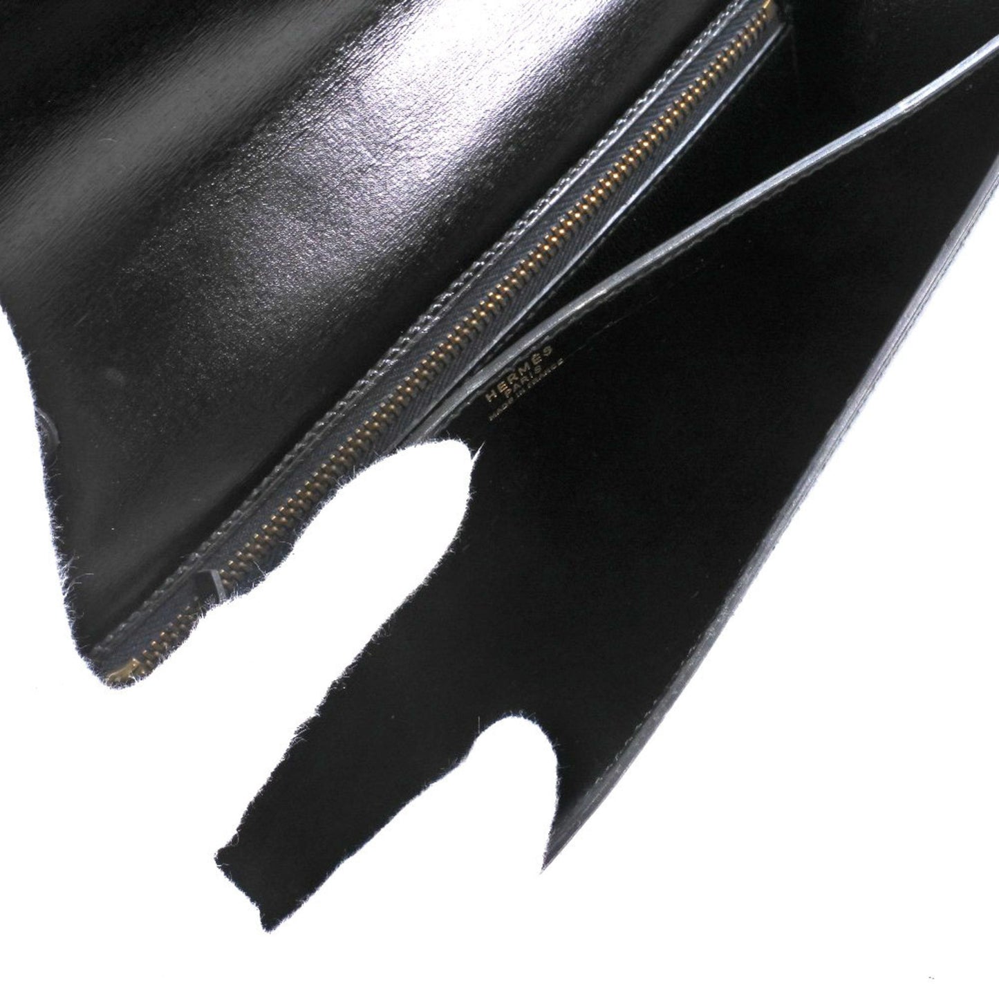 Hermes 2Way Clutch Tassel Calf Black ?O
