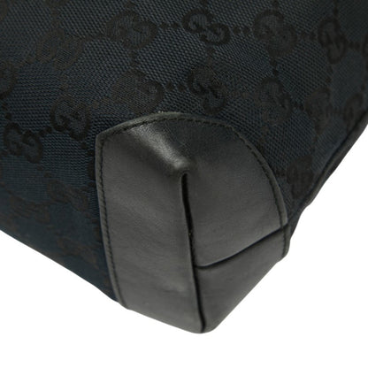 Gucci Gg Canvas Handbag 019 0402 Black Leather