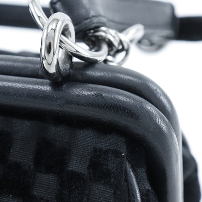 Chanel Chain Shoulder Bag Coco Mark A33096 Velour Black 2Way Chainshoulder