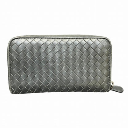 Bottega Veneta Intrecciato Round Black Long Wallet
