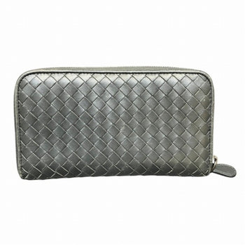Bottega Veneta Intrecciato Round Black Long Wallet