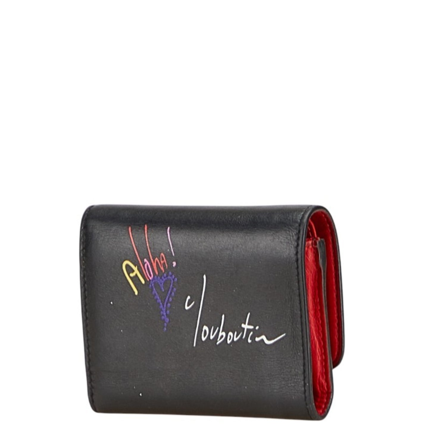 Christian Louboutin Script Mini Rubi Gaga Tri-Fold Wallet In Black
