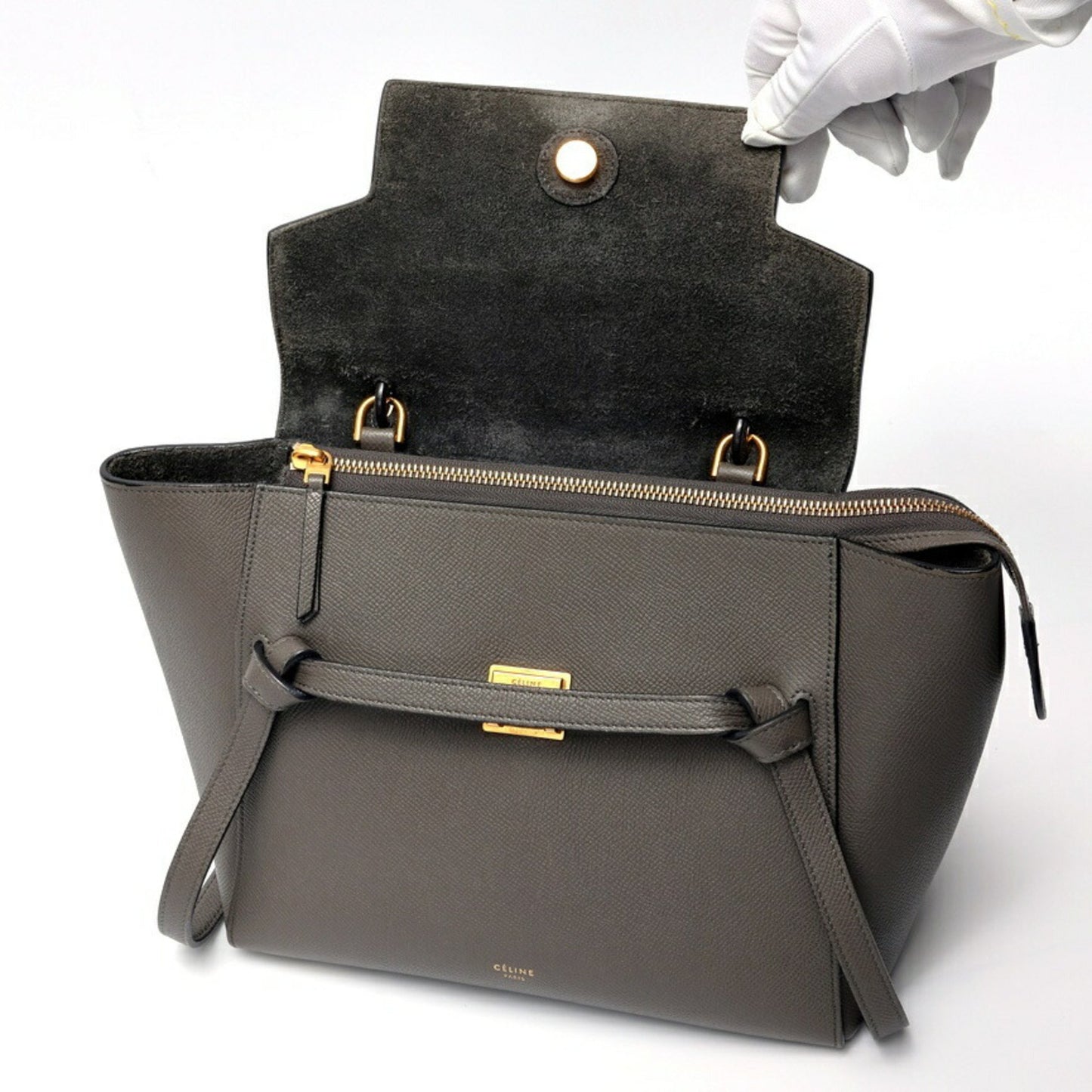 Celine Belt Bag Micro 189153Zva.10Dc 18015 Grained Calfskin Grey S-158435