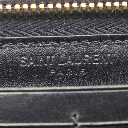 Saint Laurent Round Zip Long Wallet 326599 Black Leather