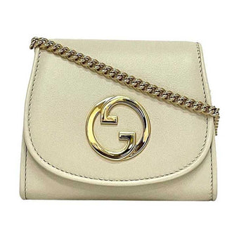 Gucci Shoulder Bag Ec-24017 Cream White Blondie 725219 Leather 0416 Gucci Crossbody Gg Wallet