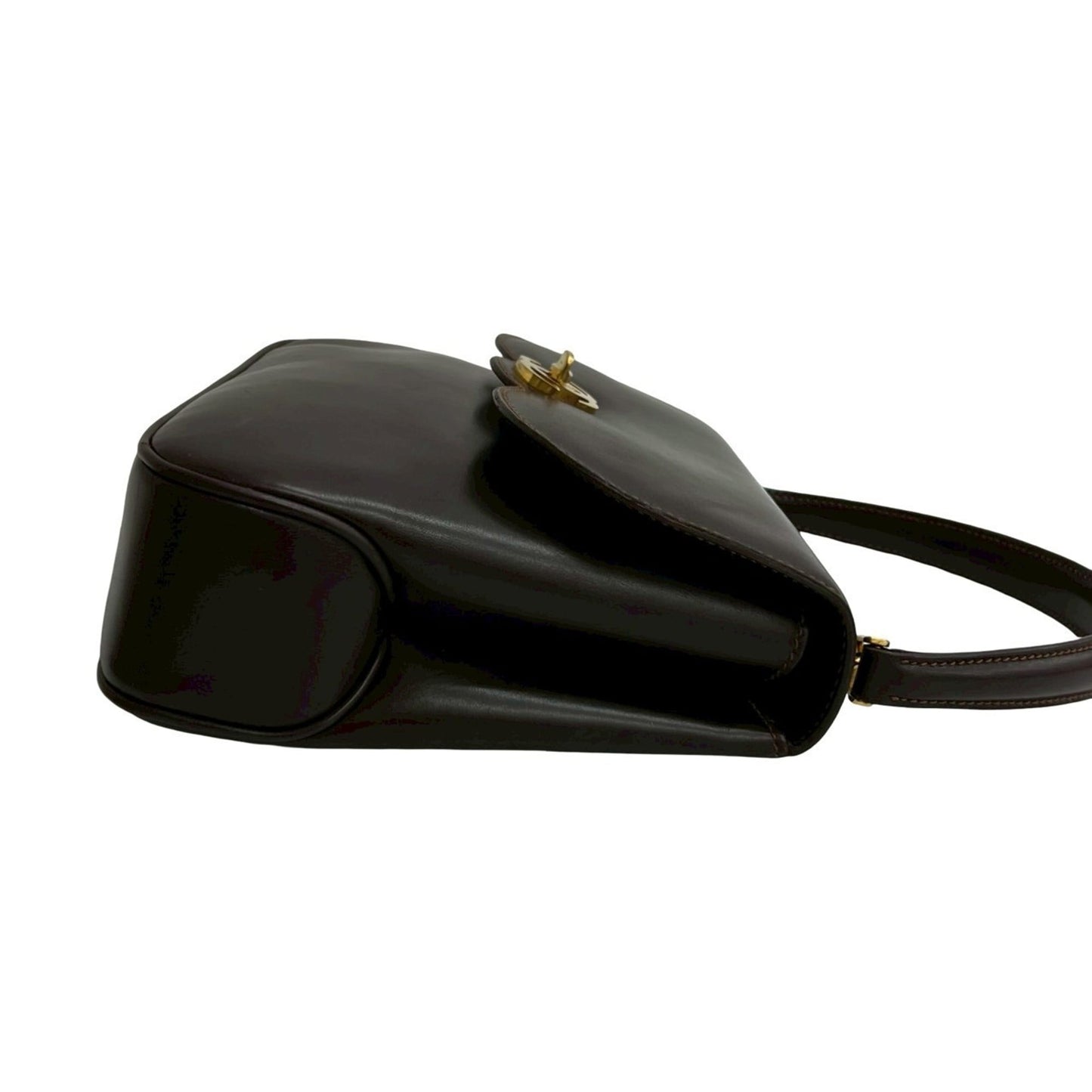 Gucci Old Gucci Vintage Gg Logo Leather Handbag Tote Bag Brown 70578