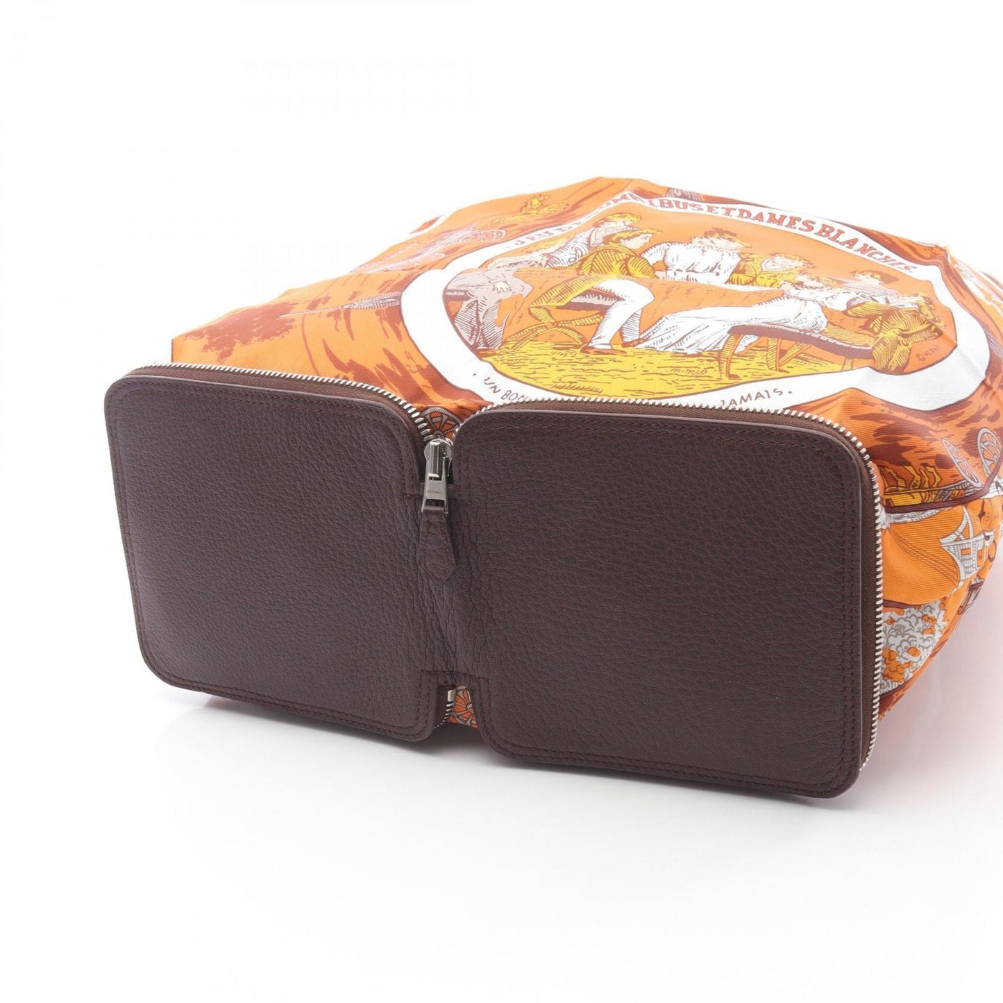 Hermes Herms Silky Pop "Jeux Des Omnibus Et Dames Blanches" Silk Tote Bag