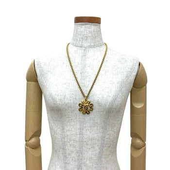 Chanel Coco Mark Motif Gp Necklace Pendant Gold 76788