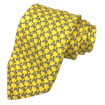 Hermes Hermes Tie Origami Silk Yellow